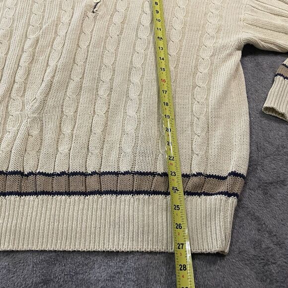 Moods By Krizia Sweater Women's Size Large Cable Knit Collared Lightweight Prep - Picture 8 of 8